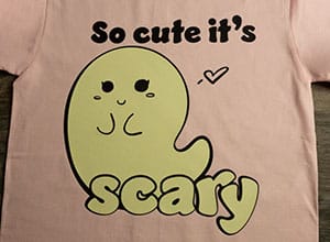 Image depicting the downloadable cut file that says "So Cute It's Scary" with a cute ghost