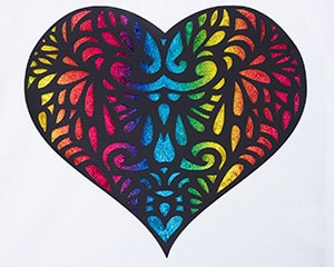 Image depicting the downloadable cut file that has a heart and decorative elements