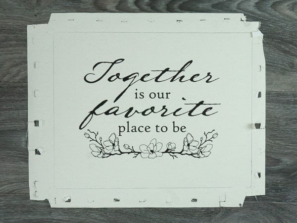 The outline of the frame was traced with pencil, ready to be cut.