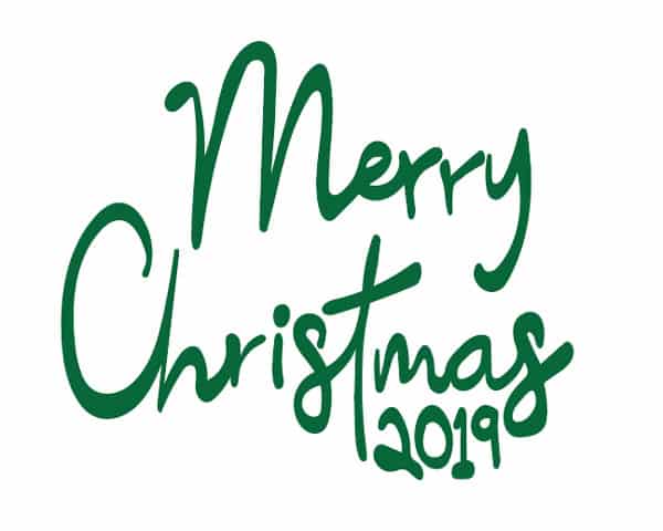 Image depicting some of the the downloadable cut file Merry Christmas 2019
