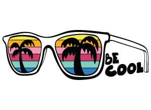 Image depicting the downloadable cut file that says "Be Cool" with sunglasses