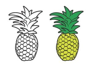 The design being offered for free as a cut file- a hand drawn pineapple